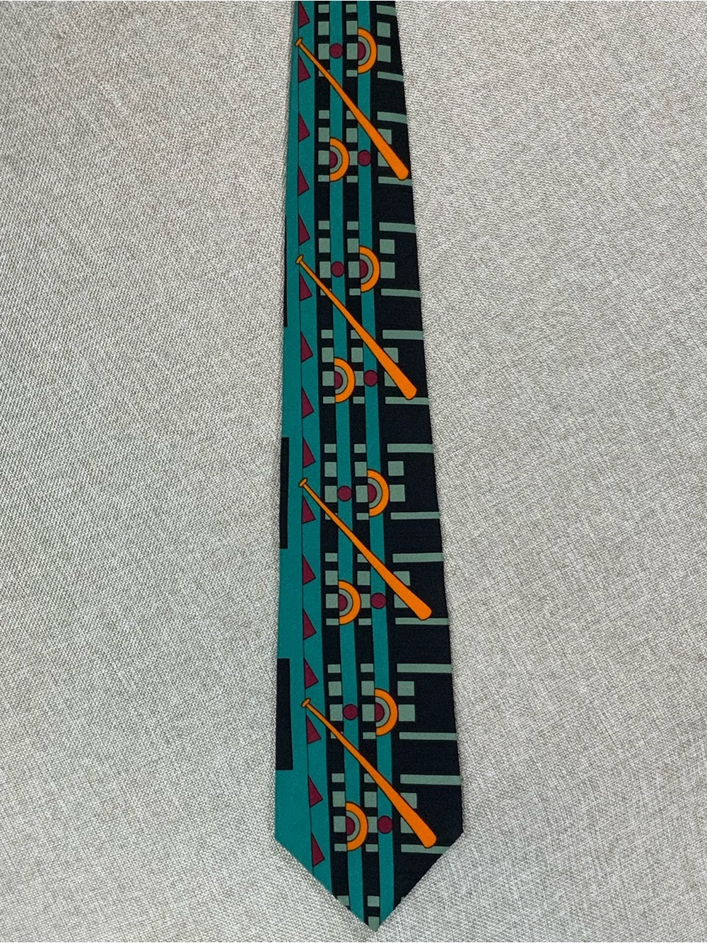 Arquitectonica Teal Geometric Silk Necktie Architect Design Wide Tie - Picture 3 of 8